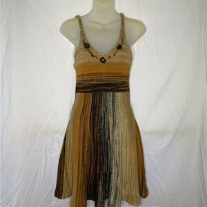 Gold Tan Sleeveless Spaghetti Strap Mini Sundress